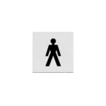 Intersteel | Pictogram herentoilet | Zelfklevend | Vierkant | RVS Geborsteld