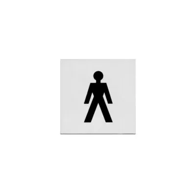 Intersteel | Pictogram herentoilet | Zelfklevend | Vierkant | RVS Geborsteld