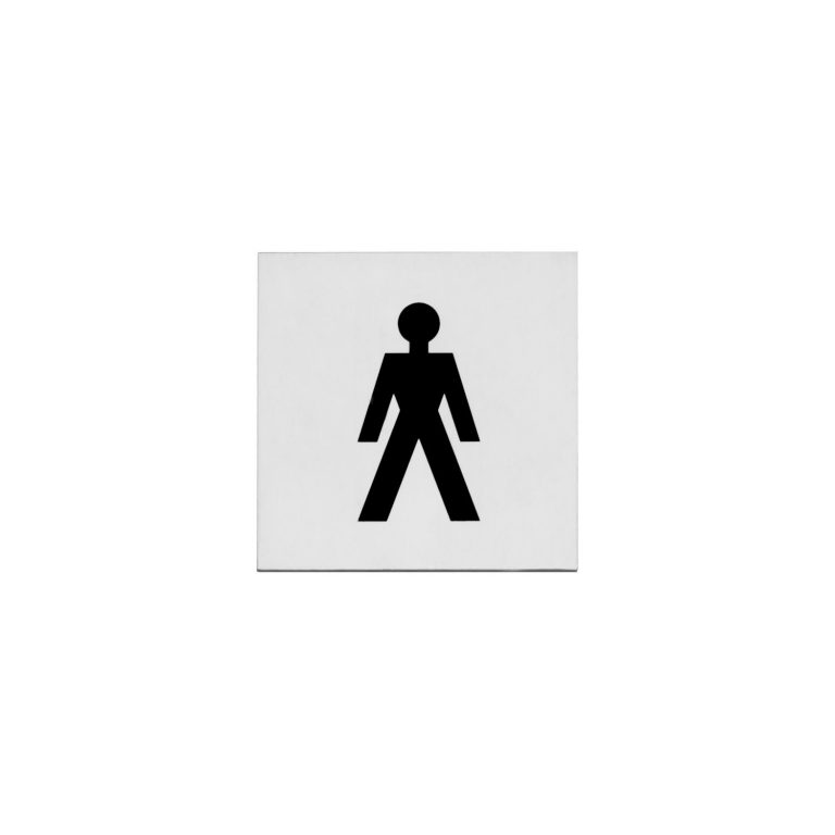 Intersteel | Pictogram herentoilet | Zelfklevend | Vierkant | RVS Geborsteld