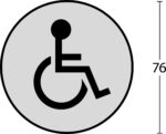 Intersteel Pictogram toilet mindervalide zelfklevend rond rvs geborsteld 1