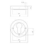 Intersteel Rozet met profielcilindergat rond O52x10mm wit 1