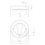 Intersteel Rozet met profielcilindergat rond chroom 1