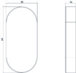 Intersteel Rozet ovaal verdekt rvs geborsteld 10 mm 1