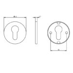 Intersteel Rozet profielcilindergat rond rvs geborsteld mat zwart 1