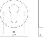 Intersteel Rozet profielcilindergat rond verdekt chroom 1
