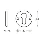 Intersteel Rozet profielcilindergat schroefgat chroom 1