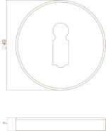 Intersteel Rozet sleutelgat oud grijs 1