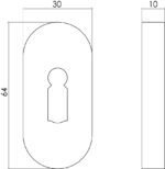 Intersteel Rozet sleutelgat ovaal verdekt rvs geborsteld 10 mm 1