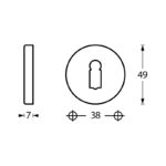 Intersteel Rozet sleutelgat rond verdekt mat zwart 1