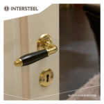 Intersteel Rozet sleutelgat schroefgat messing gelakt 2