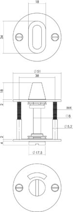 Intersteel Rozet toilet badkamersluiting 2 mm dun rvszwart 1 scaled