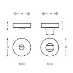 Intersteel Rozet toilet badkamersluiting antraciet titaan PVD 1