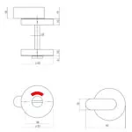 Intersteel Rozet toilet badkamersluiting comfortknop rond verdekt rvs geborsteld 1