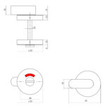 Intersteel Rozet toilet badkamersluiting comfortknop rond verdekt rvs mat zwart 1