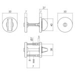 Intersteel Rozet toilet badkamersluiting o50x2mm aluminium zwart 1