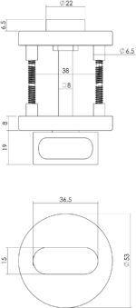 Intersteel Rozet toilet badkamersluiting rond nokken rvs geborsteld 1