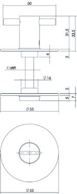 Intersteel Rozet toilet badkamersluiting rond plat zelfklevend 8 mm 1