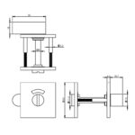 Intersteel Rozet toilet badkamersluiting vierkant rvs geborsteld 1