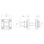 Intersteel Rozet toilet badkamersluiting vierkant schroefgat messing getrommeld 1