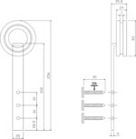 Intersteel Set van 2 hangrollen Modern 255 mm rvs geborsteld 1