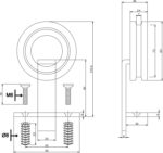 Intersteel Set van 2 hangrollen Modern Top 155 mm mat zwart 1