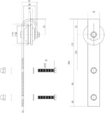 Intersteel Set van 2 hangrollen recht 290 mm mat zwart 1