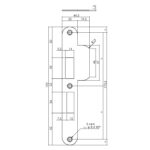 Intersteel Sluitplaat voor veiligheidsslot SKG profielcilindergat 55 mm DIN links rvs 1