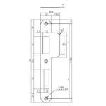 Intersteel Sluitplaat voor veiligheidsslot SKG profielcilindergat 72 mm DIN links rvs 1