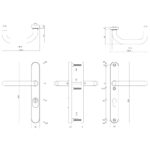 Intersteel Veiligheidsbeslag SKG3 met kerntrekbeveiliging profielcilindergat 92 mm geveerd smal ovaal achterdeurbeslag rvs geborsteld 1