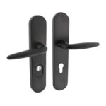 Intersteel Veiligheidsbeslag SKG3 profielcilindergat 72 mm antraciet titaan PVD ovaal achterdeurbeslag met kerntrekbeveiliging