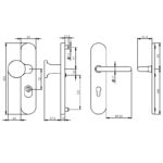 Intersteel Veiligheidsbeslag SKG3 profielcilindergat 72 mm messing titaan PVD voordeurbeslag met kerntrekbeveiliging 1