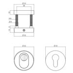 Intersteel Veiligheidsrozet SKG3 rond massief kerntrekbeveiliging rvs geborsteld 1