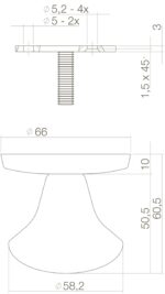 Intersteel Voordeurknop Paddenstoel messing ongelakt 1 scaled