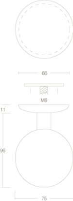 Intersteel Voordeurknop bol o75mm eenzijdige montage rvs geborsteld 1