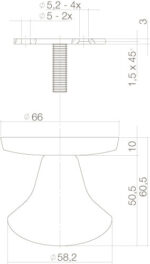 Intersteel Voordeurknop paddenstoel rvs geborsteld 1