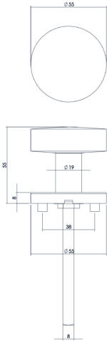 Intersteel Voordeurknop rond op rozet rvs geborsteld 1
