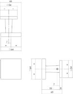 Intersteel Voordeurknop vast verkropt vierkant 6454mm eenzijdige montage rvs geborsteld 1