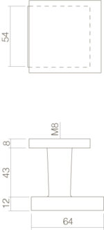 Intersteel Voordeurknop vast verkropt vierkant mat zwart 1