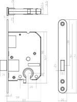 Intersteel Woningbouw cilinder kastslot 55 mm rvs geborsteld 1
