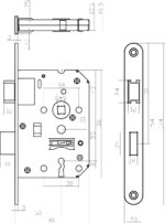 Intersteel Woningbouw klavier dag en nachtslot 55 mm rvs geborsteld 1