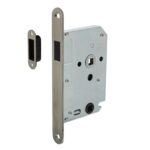 Intersteel | Woningbouw magneet badkamer/toilet slot 63/8mm | Voorplaat Afgerond | RVS