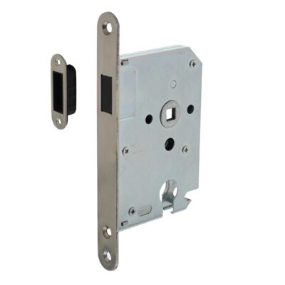 Intersteel | Woningbouw magneet cilinder dag- en nachtslot 55mm | Voorplaat Afgerond | RVS