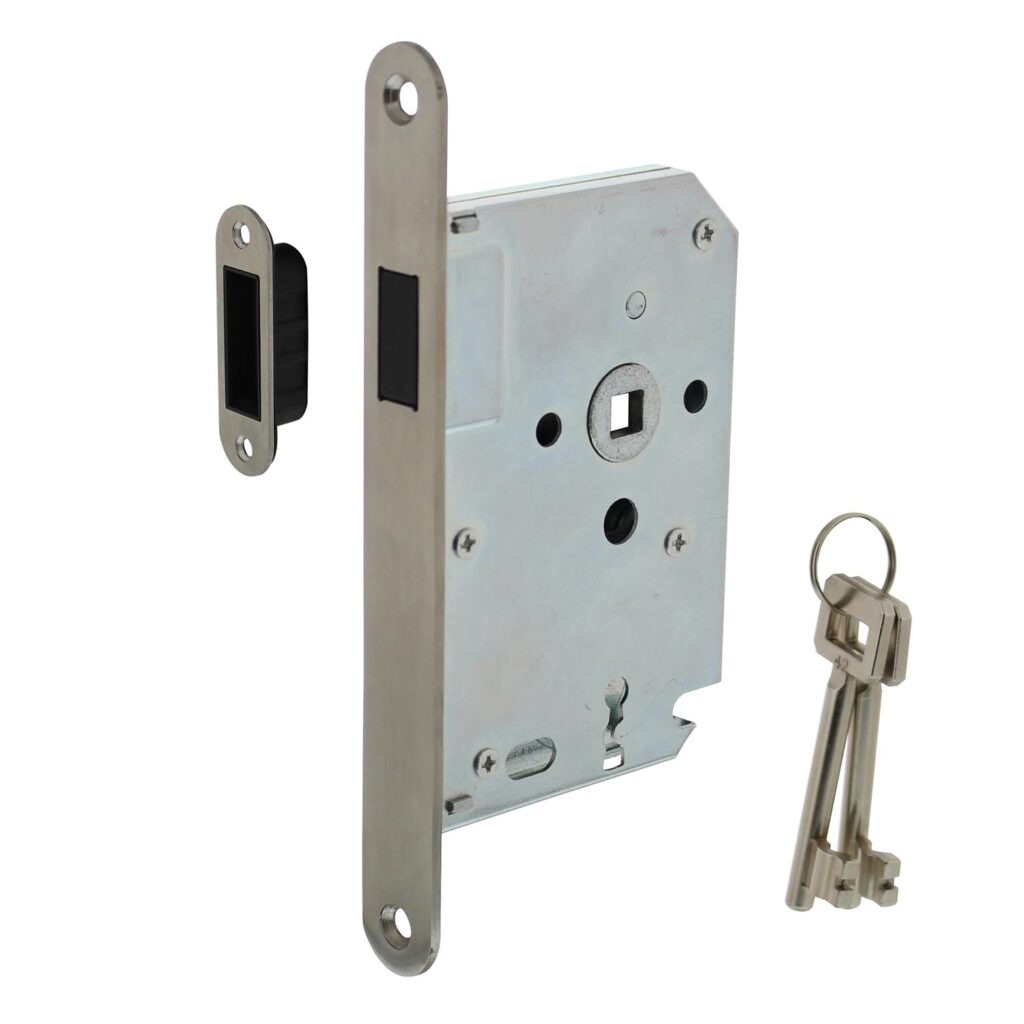 Intersteel | Woningbouw magneet klavier dag- en nachtslot 55mm | Voorplaat Afgerond | RVS