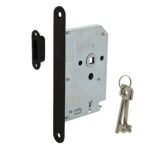 Intersteel | Woningbouw magneet klavier dag- en nachtslot 55mm | Voorplaat Afgerond | Zwart