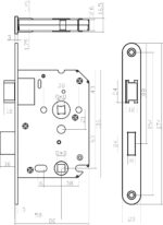 Intersteel Woningbouw toilet badkamerslot 638 mm rvs geborsteld 1
