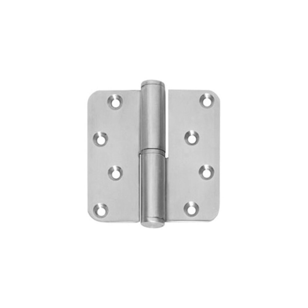 Kogelstift paumelle DIN rechts 89 x 89 mm met ronde hoek RVS geborsteld incl. schroeven