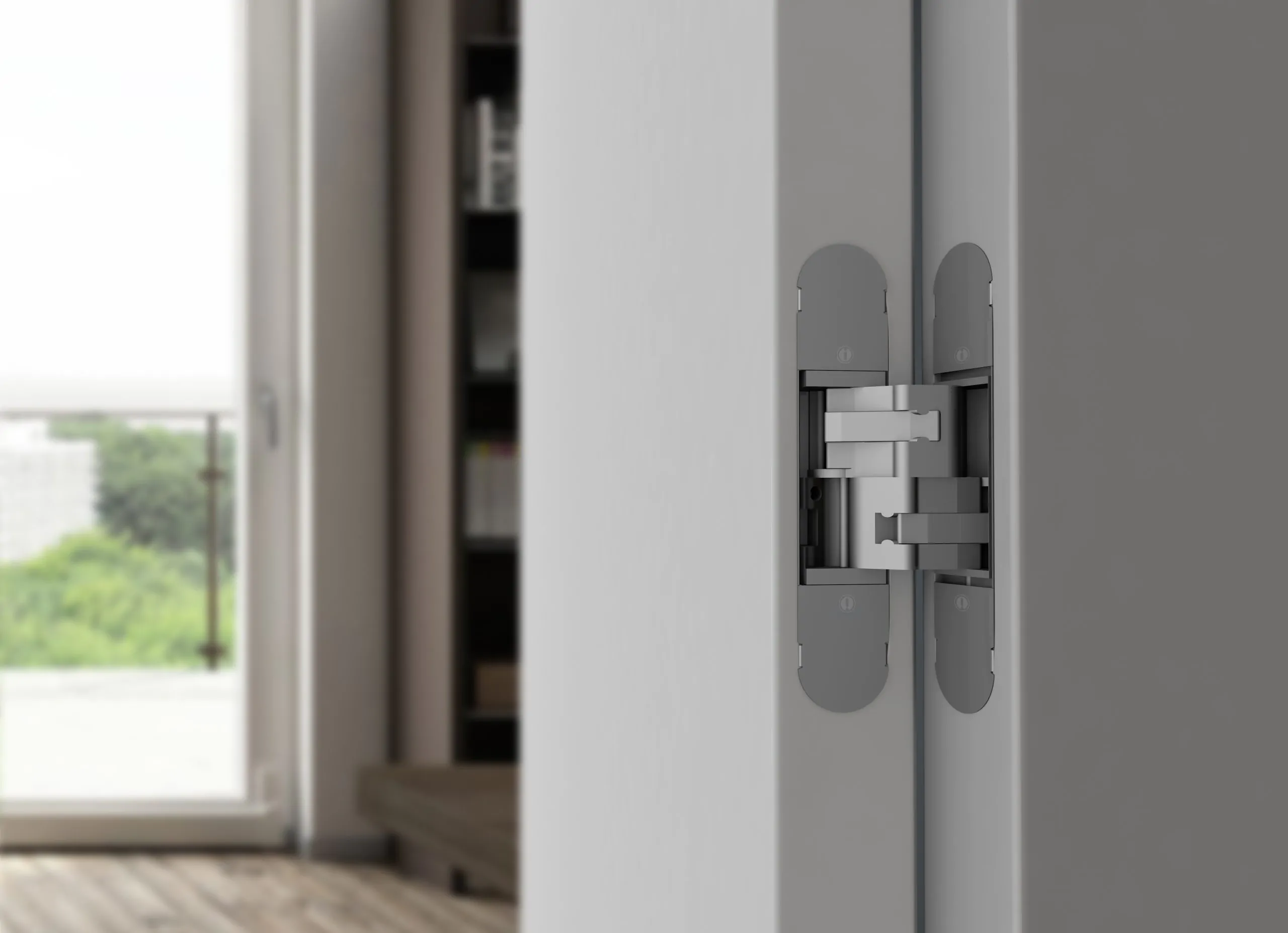 Onzichtbare verdekte scharnier 160 x 32 mm zamak nikkel 3D instelbaar 2 scaled