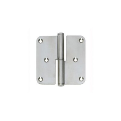 Stift paumelle DIN rechts 89 x 89 mm met ronde hoek RVS geborsteld incl. schroeven