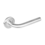 Deurkruk | Recht op Geveerde Stalen Rozet met Nokken | 53X8MM | RVS | EN1906/4