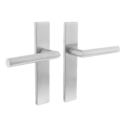 Intersteel Deurkruk Hoek 90° op rechthoekig schild rvs geborsteld